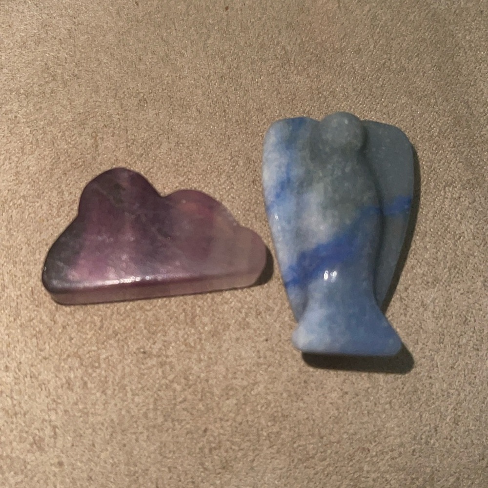 Two stones purple and blue